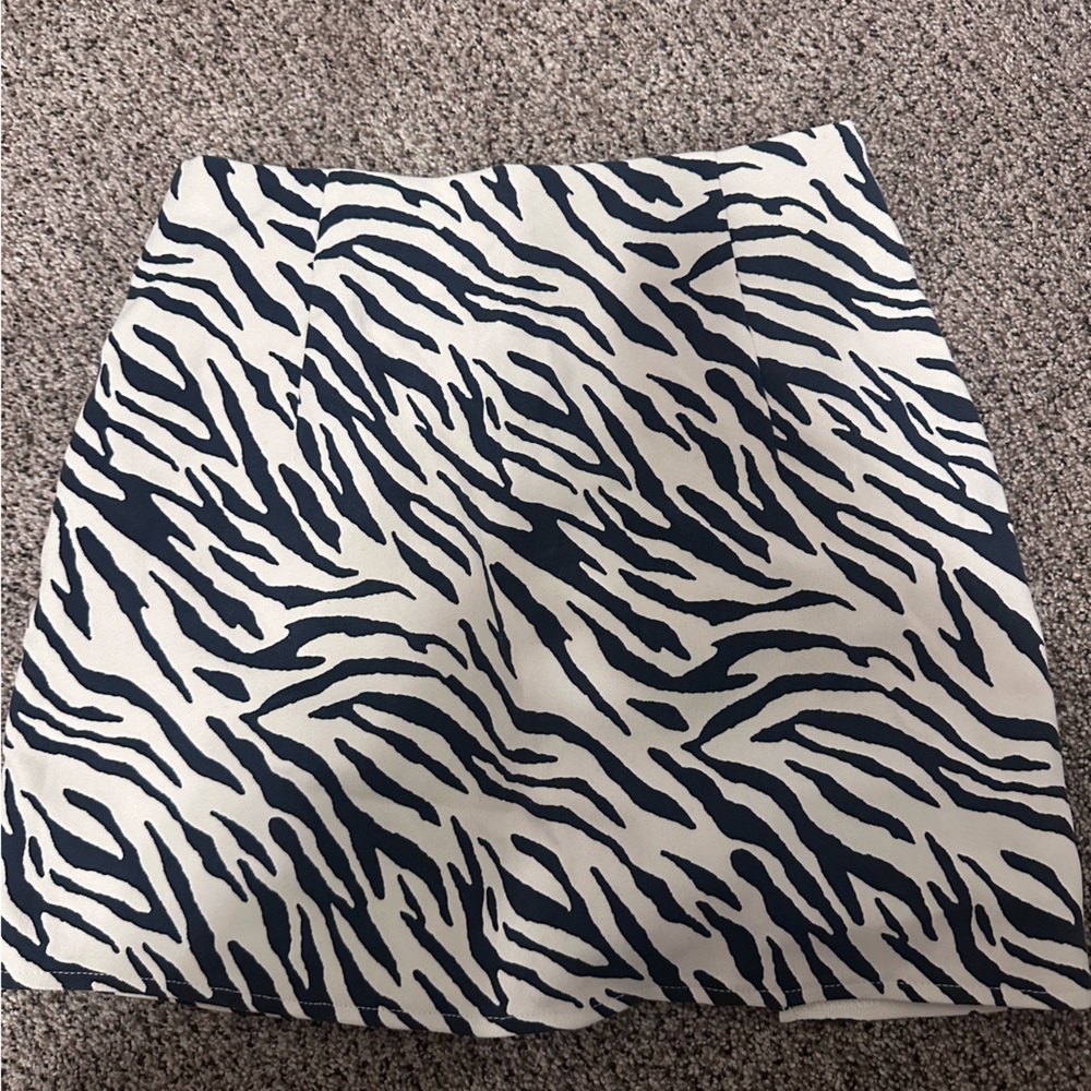 Tan and black zebra skirt
